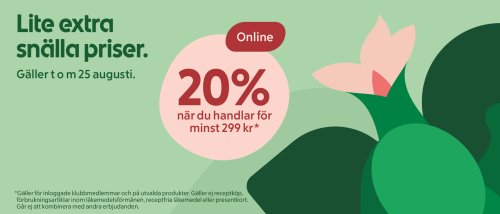 20 % rabatt online för medlemmar i Klubb Hjärtat