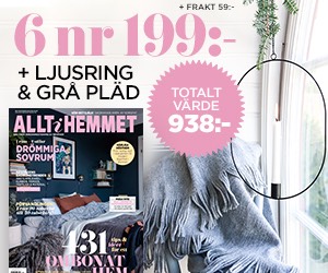 Allt i Hemmet 6 nr + ljusring och grå pläd