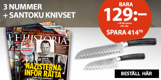 Santoku-knivset från Hasaki på köpet med 3 nr av Allt om Historia