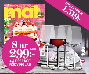 Allt om Mat 8 nr + fyra rödvinsglas från Iittala Essence