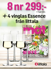 8 nr av Allt om Mat + 4 Essence vinglas från Iittala