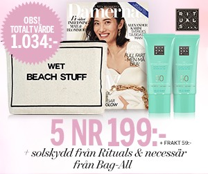 Damernas Värld 5 nr + Rituals solskydd och Bag-All necessär