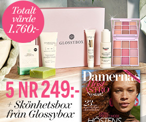 Spara 1511 kr på 5 nr av Damernas Värld + Glossybox