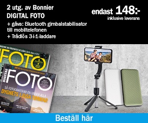Digital Foto 2 nr + Gimbalstabilisator + 3-i-1 laddare
