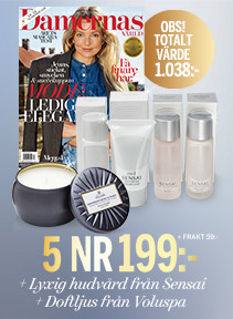 Damernas Värld 5 nr för 199 kr + Sensai hudvård + doftljus