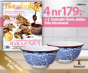 4 nr Hembakat för 179 kr + Ostindia Floris skålar i premie