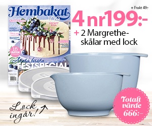 Hembakat 4 nr + 2 Margretheskålar