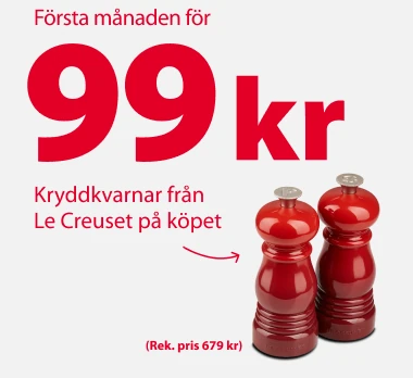 2 st Le Creuset kryddkvarnar på köpet med Postkodlotteriet