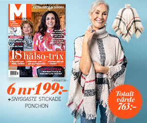 6 nr av M-magasin + en stickad poncho på köpet