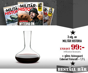 3 nr av Militär Historia + vinkaraff Holmegaard Cabernet