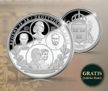Gratis Jubileumsmedalj med den svenska kungafamiljen 2023