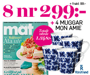 8 nr av Allt om Mat + 4 Mon Amie muggar från Rörstrand