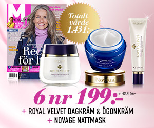 6 nr av M-magasin för 199 kr + Oriflame krämer och nattmask