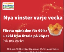 Postkodlotteriet 99 kr + Iittala Kastehelmi skål