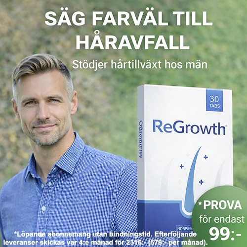 Prova ReGrowth i 30 dagar för 99 kr – mot håravfall hos män