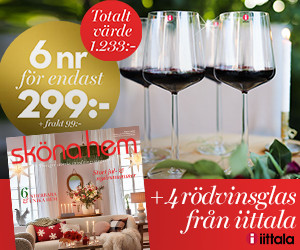 Sköna Hem 6 nr 299 kr + 4 st Essence rödvinsglas iittala