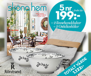 Sköna Hem 5 nr + 2 Ostindia Rörstrand skålar + linnehandduk