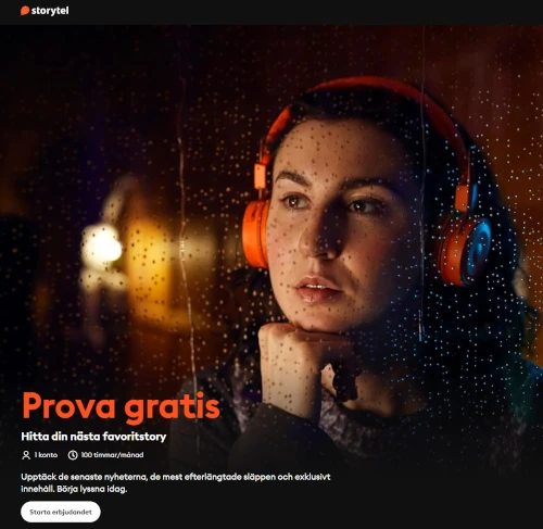 Prova Storytel helt gratis i 30 dagar och 100 timmar