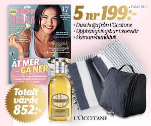 5 nr av ToppHälsa för 199 kr + duscholja från L'Occitane