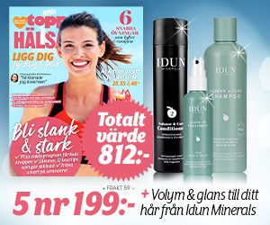 5 nr av ToppHälsa 199 kr + Idun Minerals hårvård
