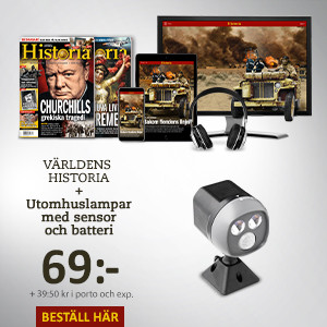 Världens Historia + Utomhuslampa med sensor och batteri